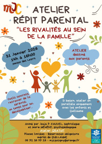 Atelier Répit Parental proposé par la MJC